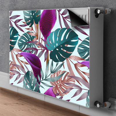 Decorative radiator cover Tropical leaves