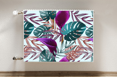 Decorative radiator cover Tropical leaves