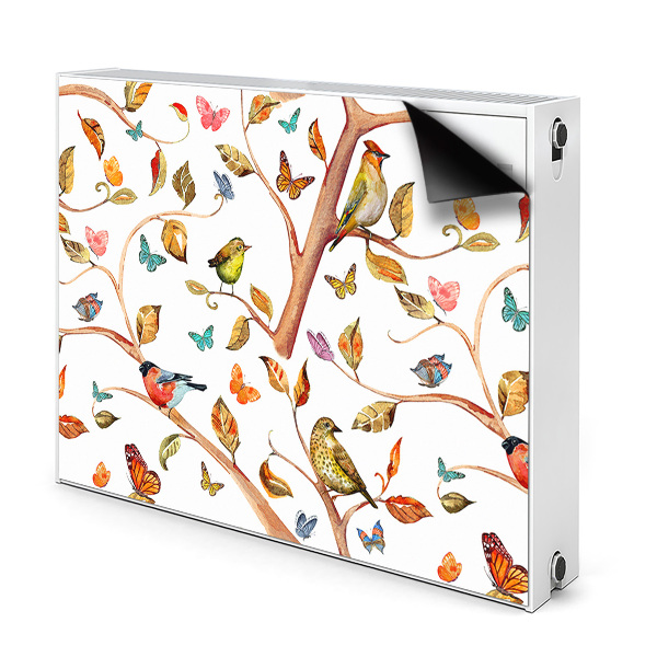 Magnetic radiator mat Birds on the branch