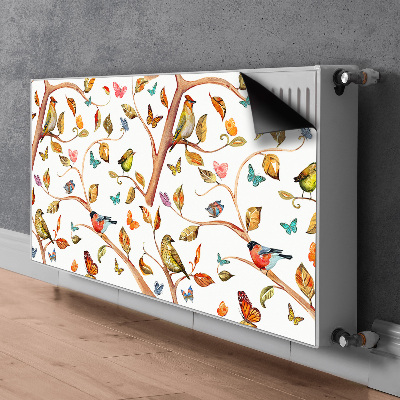 Magnetic radiator mat Birds on the branch