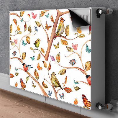 Magnetic radiator mat Birds on the branch