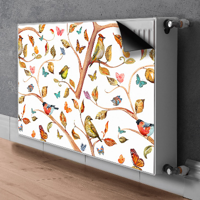 Magnetic radiator mat Birds on the branch