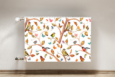 Magnetic radiator mat Birds on the branch