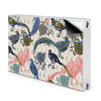 Magnetic radiator cover Painted quails