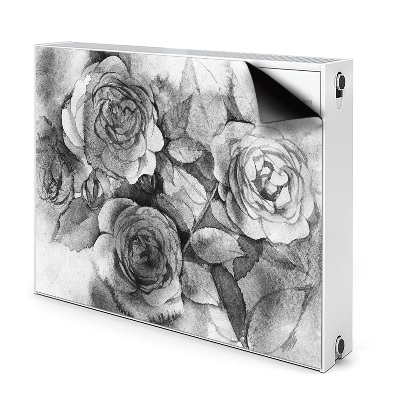 Radiator cover Black and white roses