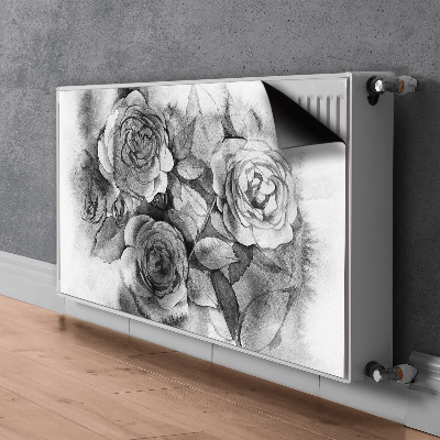 Radiator cover Black and white roses