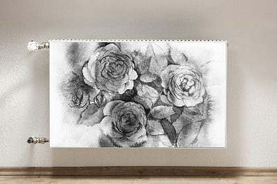 Radiator cover Black and white roses