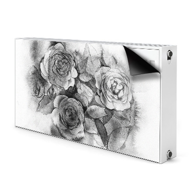 Radiator cover Black and white roses