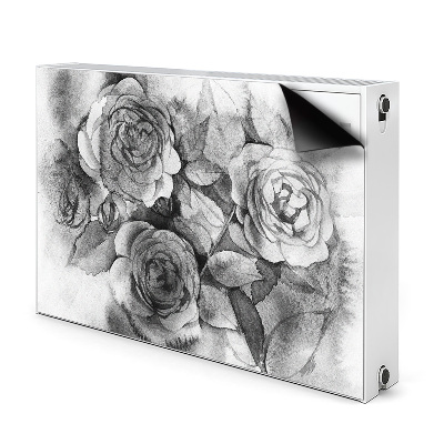 Radiator cover Black and white roses