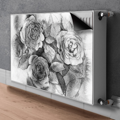 Radiator cover Black and white roses