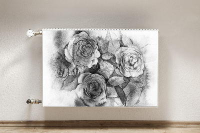 Radiator cover Black and white roses