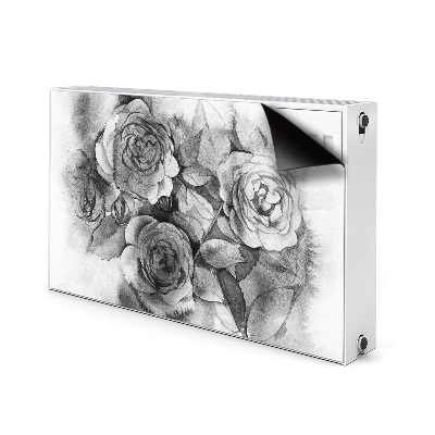 Radiator cover Black and white roses