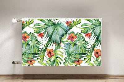 Magnetic radiator mat Hawaiian leaves