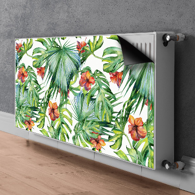 Magnetic radiator mat Hawaiian leaves