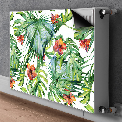 Magnetic radiator mat Hawaiian leaves