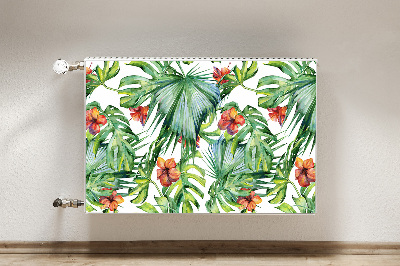 Magnetic radiator mat Hawaiian leaves