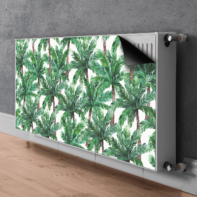 Decorative radiator cover Tropical palm trees