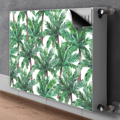 Decorative radiator cover Tropical palm trees