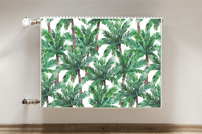 Decorative radiator cover Tropical palm trees