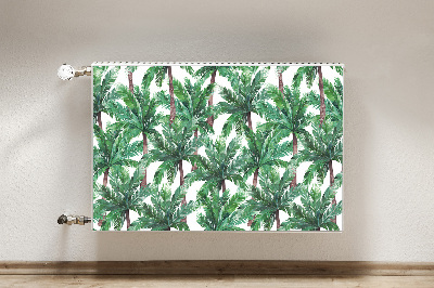 Decorative radiator cover Tropical palm trees