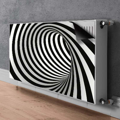 Radiator cover Black and white vortex