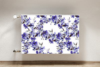 Magnetic radiator cover Blue flowers