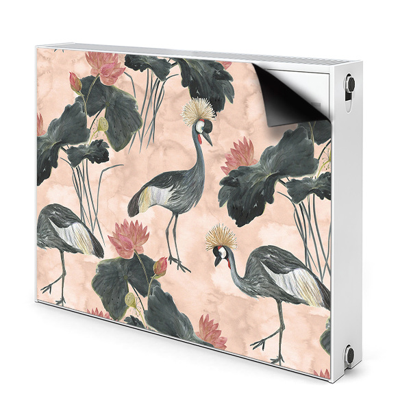 Radiator cover Chinese cranes