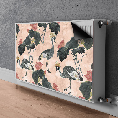 Radiator cover Chinese cranes