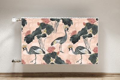 Radiator cover Chinese cranes