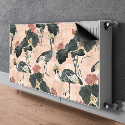 Radiator cover Chinese cranes