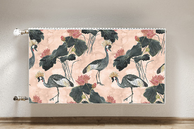 Radiator cover Chinese cranes