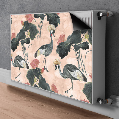 Radiator cover Chinese cranes