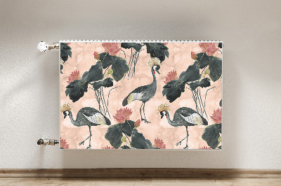 Radiator cover Chinese cranes