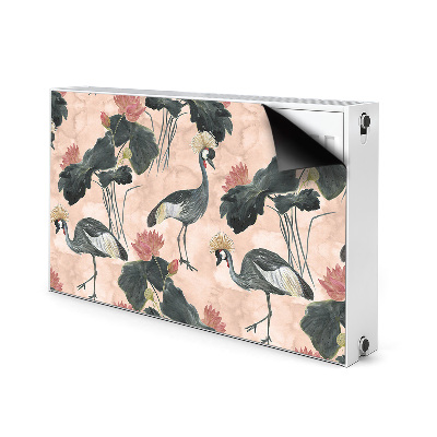 Radiator cover Chinese cranes