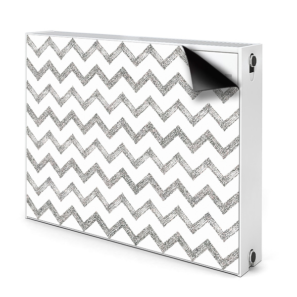 Decorative radiator cover Silver zigzags