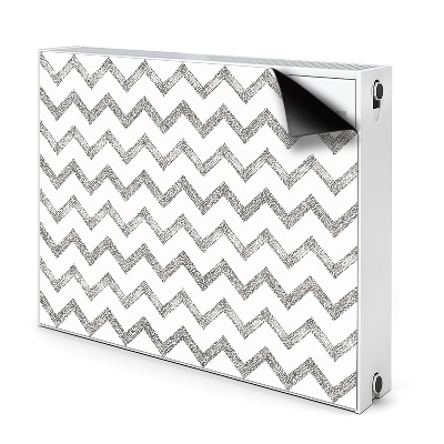 Decorative radiator cover Silver zigzags