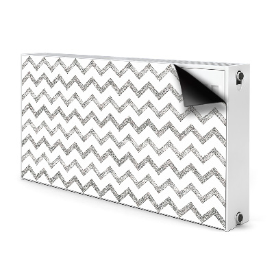 Decorative radiator cover Silver zigzags