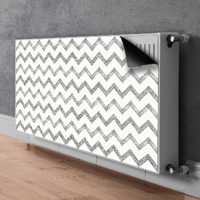 Decorative radiator cover Silver zigzags