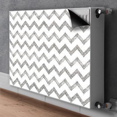 Decorative radiator cover Silver zigzags