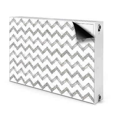 Decorative radiator cover Silver zigzags