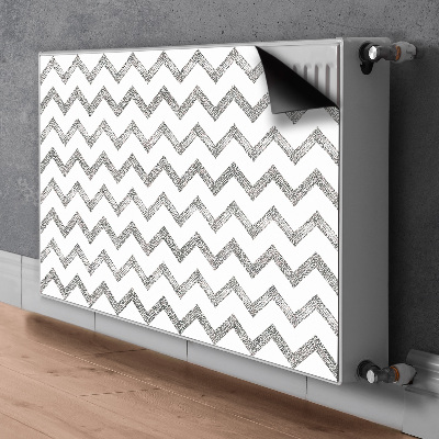 Decorative radiator cover Silver zigzags