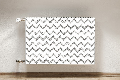 Decorative radiator cover Silver zigzags