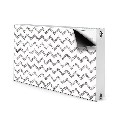 Decorative radiator cover Silver zigzags