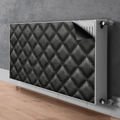 Radiator cover Black leather diamonds