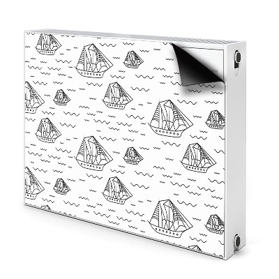 Magnetic radiator mat Sailing ships at sea