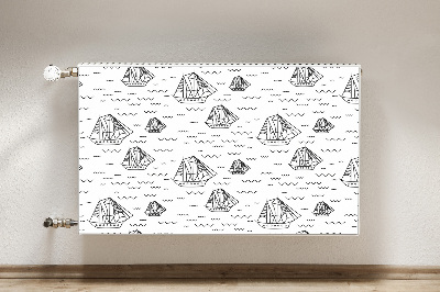 Magnetic radiator mat Sailing ships at sea