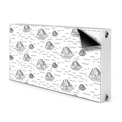 Magnetic radiator mat Sailing ships at sea