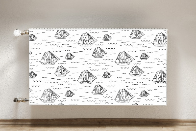 Magnetic radiator mat Sailing ships at sea