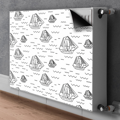 Magnetic radiator mat Sailing ships at sea