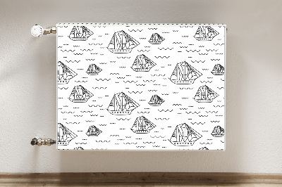 Magnetic radiator mat Sailing ships at sea